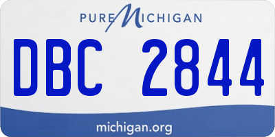MI license plate DBC2844