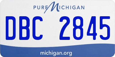 MI license plate DBC2845