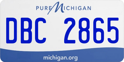 MI license plate DBC2865