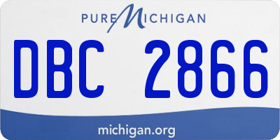 MI license plate DBC2866