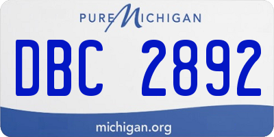 MI license plate DBC2892