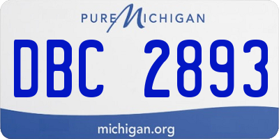 MI license plate DBC2893