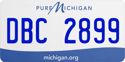 MI license plate DBC2899