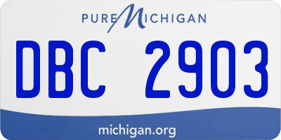 MI license plate DBC2903