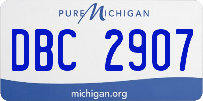 MI license plate DBC2907