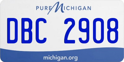 MI license plate DBC2908