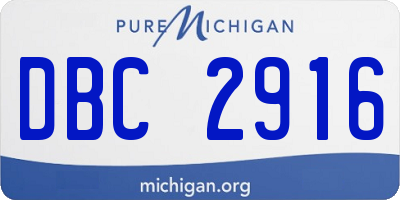 MI license plate DBC2916