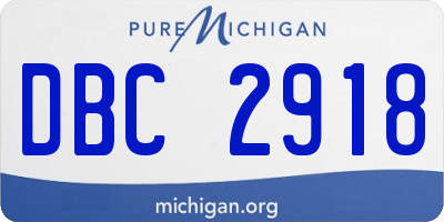 MI license plate DBC2918
