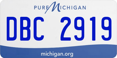 MI license plate DBC2919