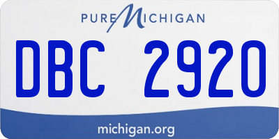 MI license plate DBC2920