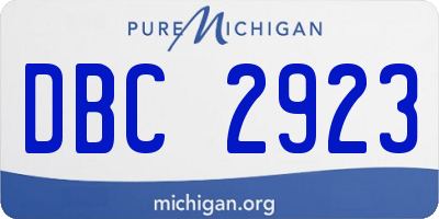 MI license plate DBC2923