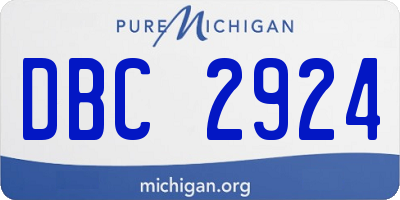 MI license plate DBC2924