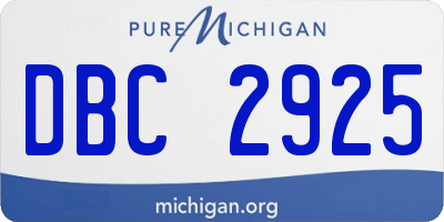MI license plate DBC2925