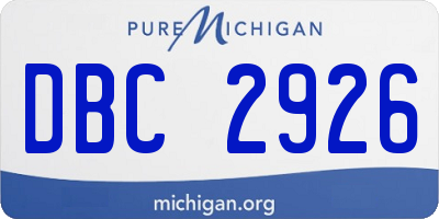 MI license plate DBC2926