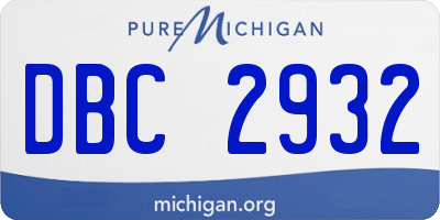 MI license plate DBC2932