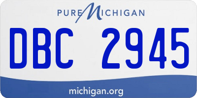 MI license plate DBC2945