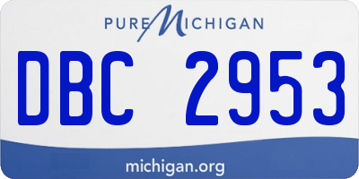 MI license plate DBC2953