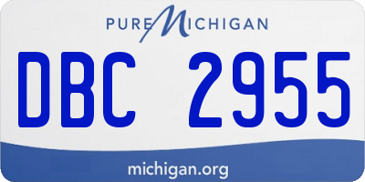 MI license plate DBC2955