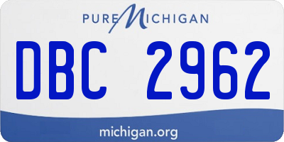MI license plate DBC2962