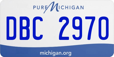 MI license plate DBC2970
