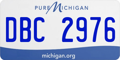 MI license plate DBC2976