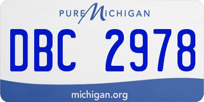 MI license plate DBC2978