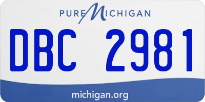MI license plate DBC2981