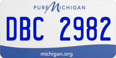 MI license plate DBC2982
