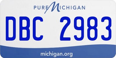 MI license plate DBC2983
