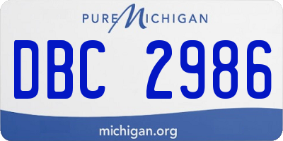 MI license plate DBC2986