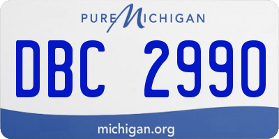 MI license plate DBC2990