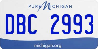 MI license plate DBC2993