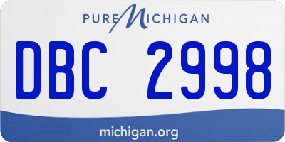 MI license plate DBC2998