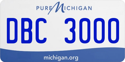 MI license plate DBC3000