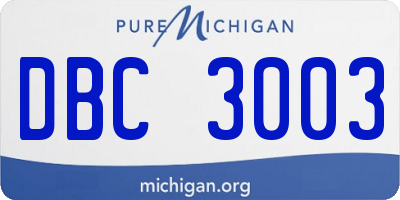 MI license plate DBC3003