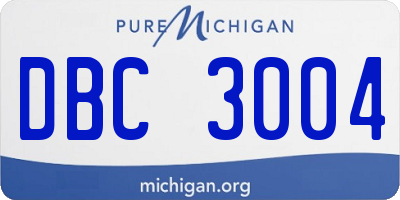 MI license plate DBC3004