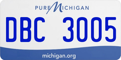 MI license plate DBC3005