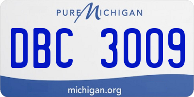 MI license plate DBC3009