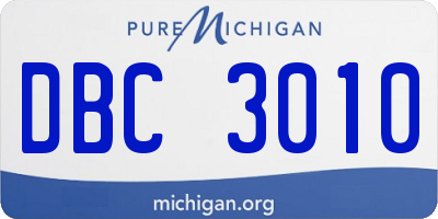 MI license plate DBC3010