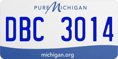 MI license plate DBC3014