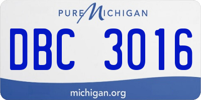 MI license plate DBC3016
