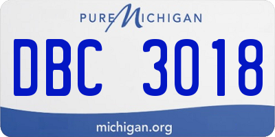 MI license plate DBC3018