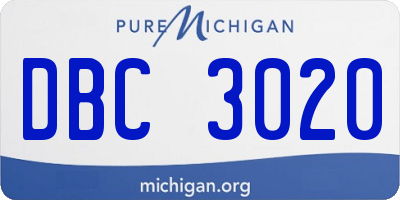 MI license plate DBC3020
