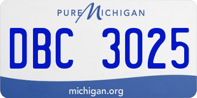 MI license plate DBC3025