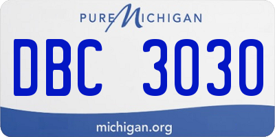 MI license plate DBC3030