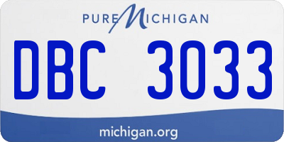 MI license plate DBC3033