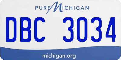 MI license plate DBC3034
