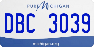 MI license plate DBC3039