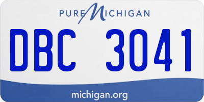 MI license plate DBC3041