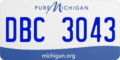 MI license plate DBC3043